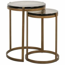 Richmond Interiors Bijzettafel Cleo gold (Set van 2)