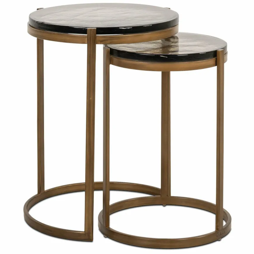Richmond Interiors Bijzettafel Cleo gold (Set van 2)