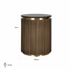 Richmond Interiors Bijzettafel Ironville 50Ø (Gold)