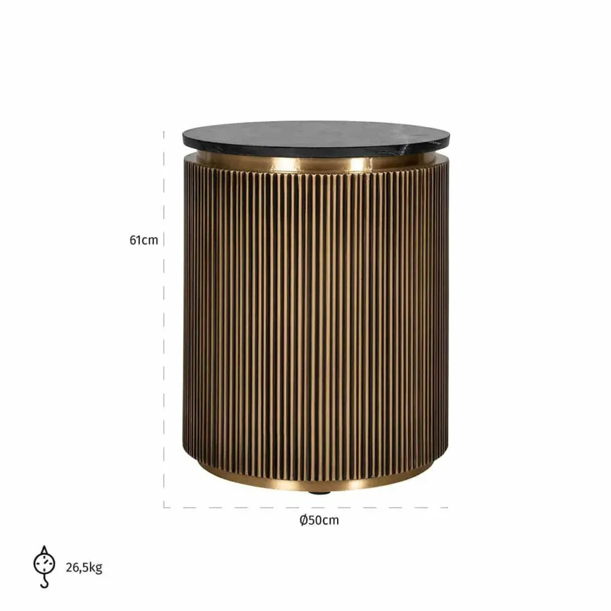 Richmond Interiors Bijzettafel Ironville 50Ø (Gold)