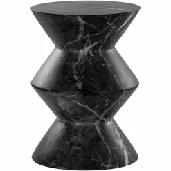 Richmond Interiors Bijzettafel Bosco faux zwart marmer Zwart