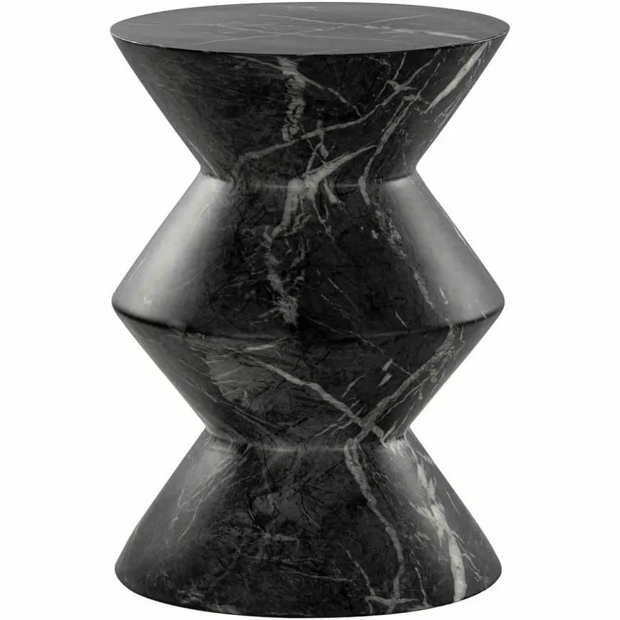 Richmond Interiors Bijzettafel Bosco faux zwart marmer Zwart