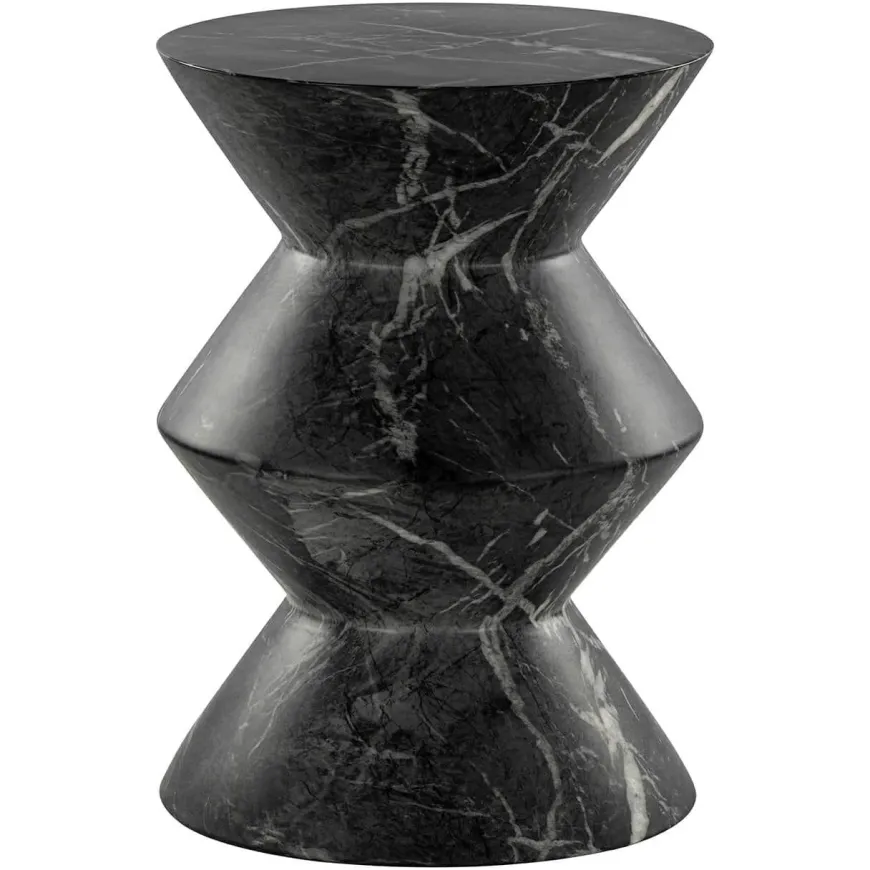 Richmond Interiors Bijzettafel Bosco faux zwart marmer Zwart