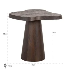 Richmond Interiors Bijzettafel Odile 50Ø donkerbruin