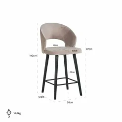 Richmond Interiors Counterstoel Savoy khaki velvet (Quartz Khaki 903)