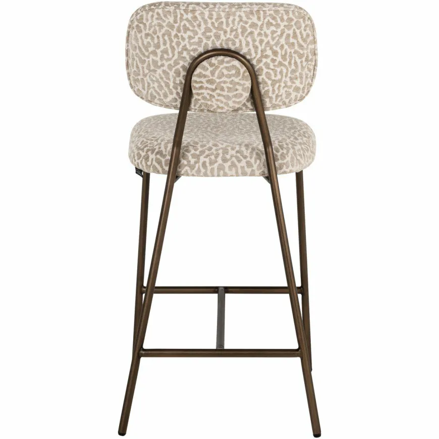 Richmond Interiors Counterstoel Xenia beige leopard fire retardant (Set of 2)