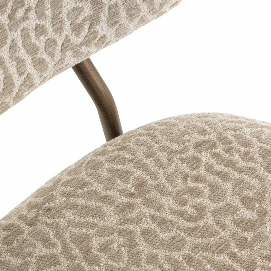 Richmond Interiors Counterstoel Xenia beige leopard fire retardant (Set of 2)