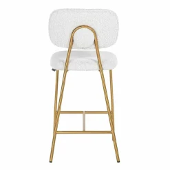 Richmond Interiors Counterstoel Xenia White Bouclé / Brushed Gold (Copenhagen 900 Bouclé White)