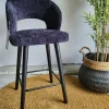 Richmond Interiors Counterstoel Savoy black chenille - Showroommodel