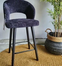 Richmond Interiors Counterstoel Savoy black chenille - Showroommodel