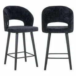 Richmond Interiors Counterstoel Savoy black chenille - Showroommodel