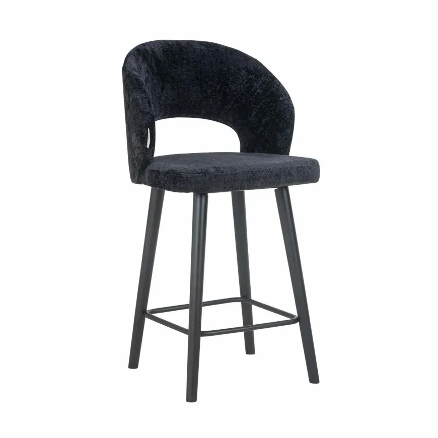 Richmond Interiors Counterstoel Savoy black chenille - Showroommodel