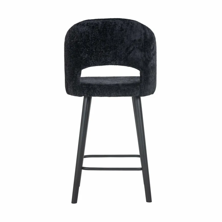 Richmond Interiors Counterstoel Savoy black chenille - Showroommodel
