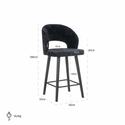 Richmond Interiors Counterstoel Savoy black chenille - Showroommodel