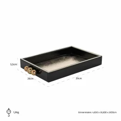 Richmond Interiors Dienblad Liv zwart goud