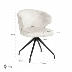 Richmond Interiors Draaistoel Milly Fusion cream 02