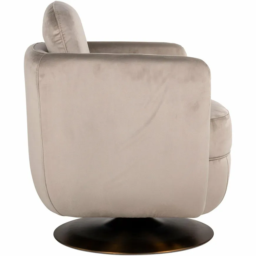 Richmond Interiors Draaifauteuil Turner khaki velvet