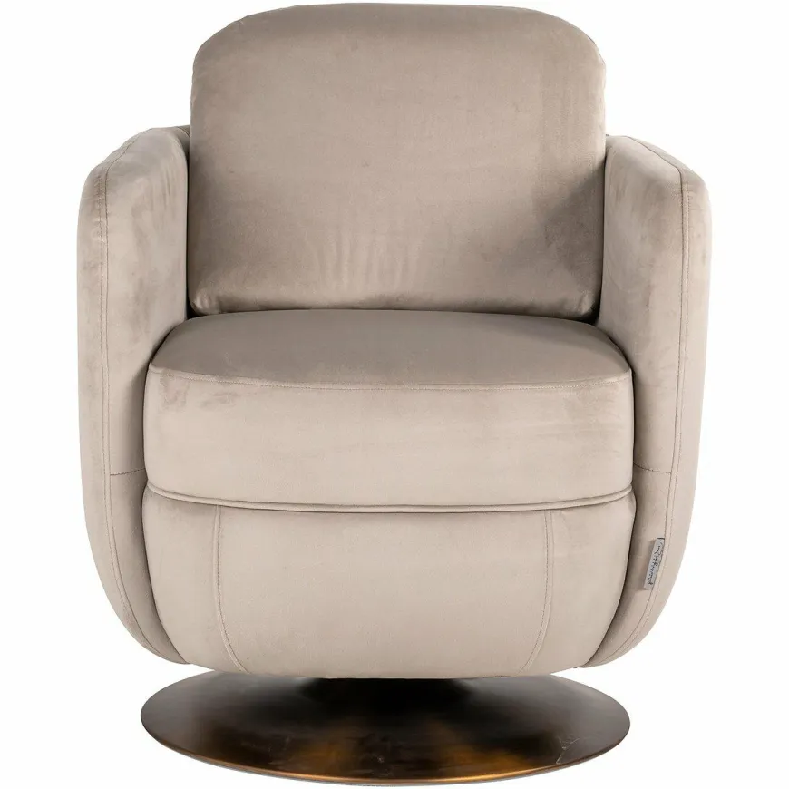 Richmond Interiors Draaifauteuil Turner khaki velvet