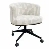 Richmond Interiors Draaistoel Rochenne met wielen Beige graffic