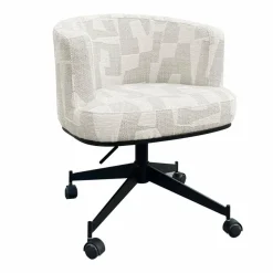 Richmond Interiors Draaistoel Rochenne met wielen Beige graffic