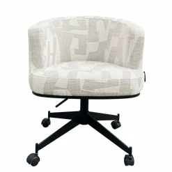Richmond Interiors Draaistoel Rochenne met wielen Beige graffic