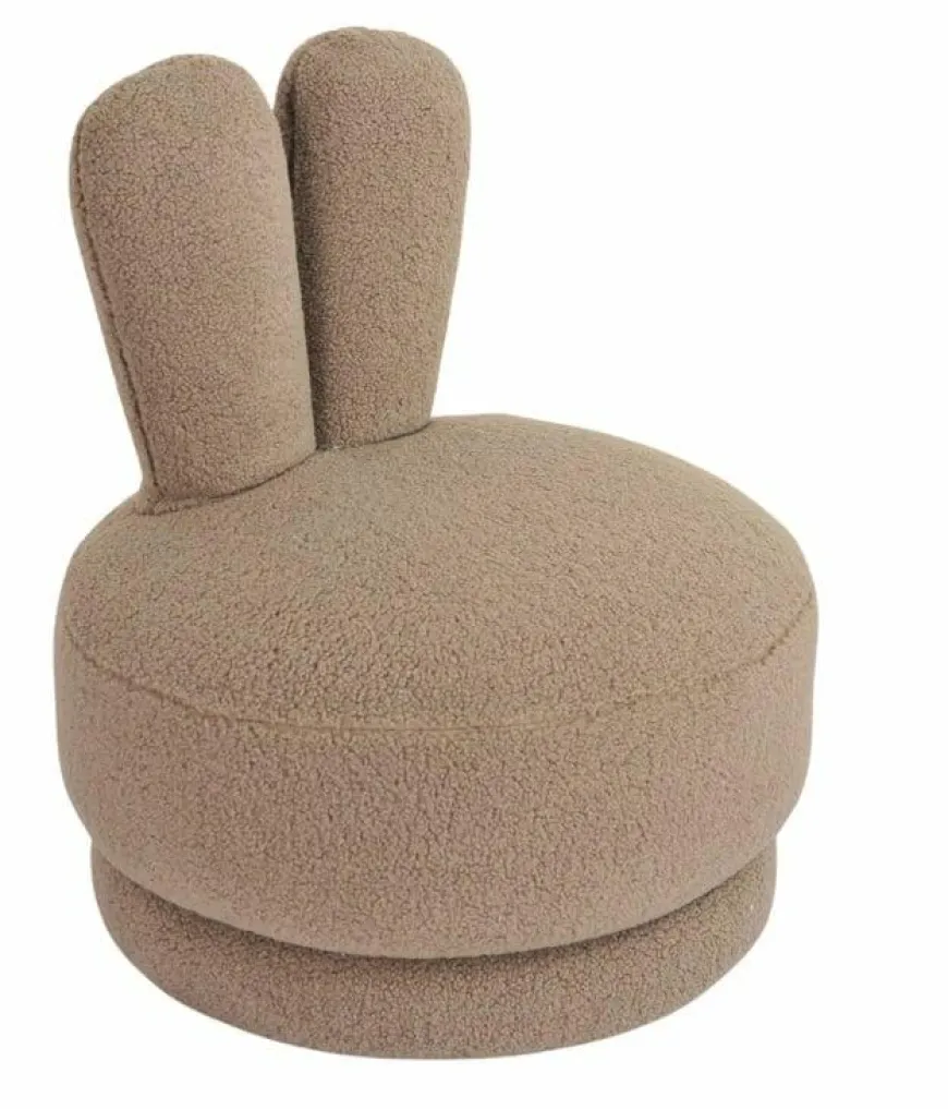 Richmond Interiors Draaifauteuil Bunny taupe teddy voor kinderen