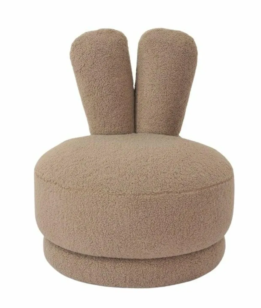 Richmond Interiors Draaifauteuil Bunny taupe teddy voor kinderen