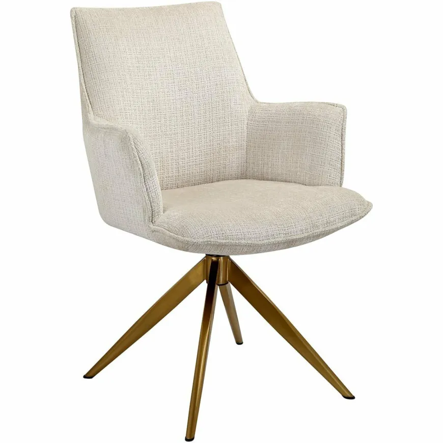 Richmond Interiors Draaistoel met arm Dakota Niagara 902 beige chenille