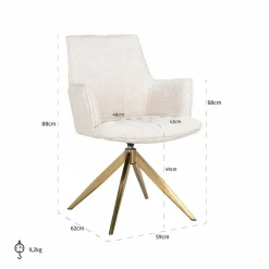Richmond Interiors Draaistoel met arm Dakota Niagara 902 beige chenille