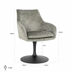 Richmond Interiors Draaistoel Marlon Fusion thyme 206