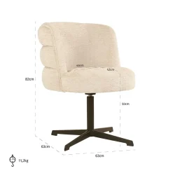Richmond Interiors Draaistoel Chadwick cream fusion 02
