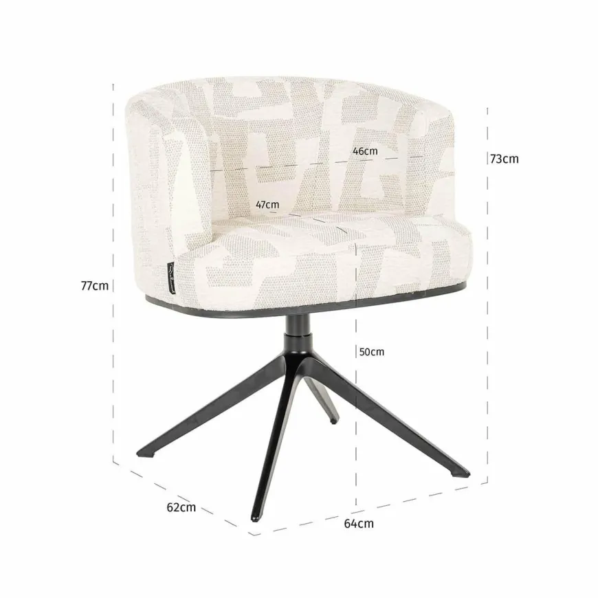 Richmond Interiors Draaifauteuil Cheyenne Beige graffic