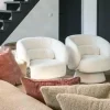 Richmond Interiors Draaifauteuil Senna white furry