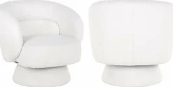 Richmond Interiors Draaifauteuil Senna white furry