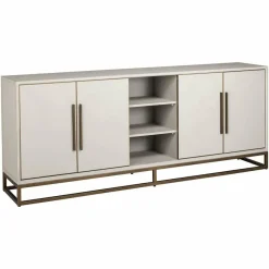 Richmond Interiors Dressoir Whitebone brass 4-deuren (Verona Grey)