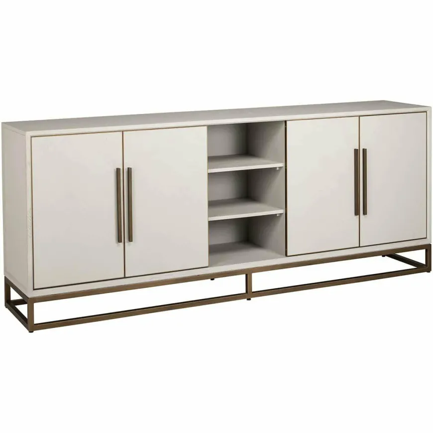 Richmond Interiors Dressoir Whitebone brass 4-deuren (Verona Grey)