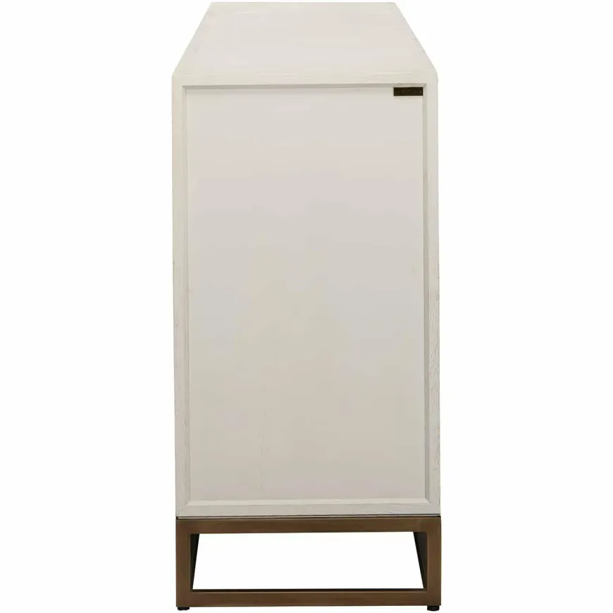 Richmond Interiors Dressoir Whitebone brass 4-deuren (Verona Grey)