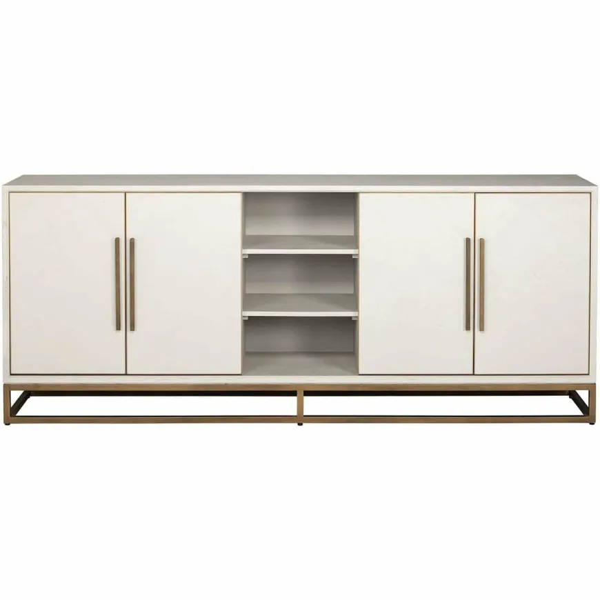 Richmond Interiors Dressoir Whitebone brass 4-deuren (Verona Grey)