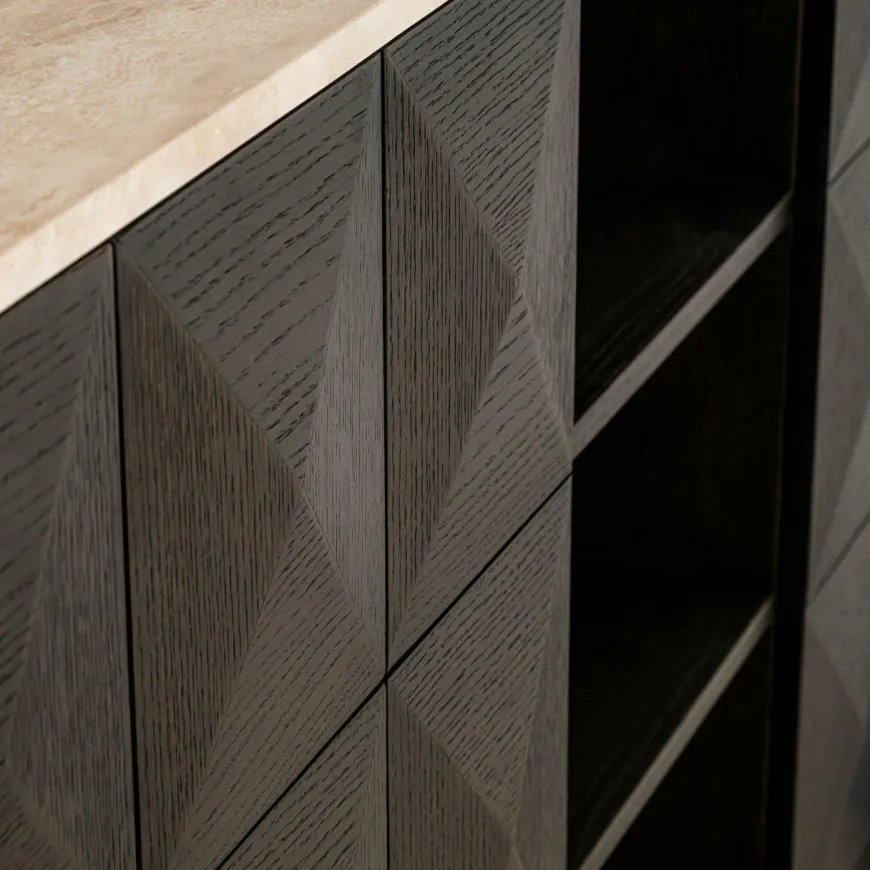 Richmond Interiors Dressoir Claremont brown 4-doors 2-shelves