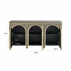 Richmond Interiors Dressoir Les Arcs 3-deurs Brushed Goud