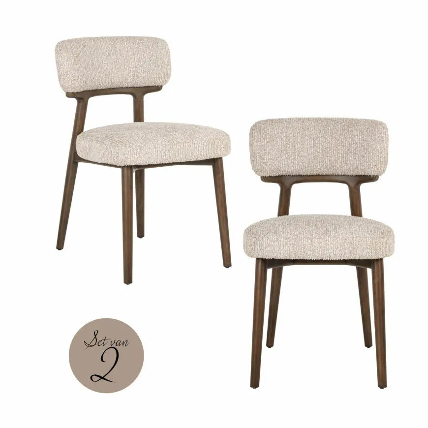 Richmond Interiors Eetkamerstoel Basker natural linear (Set of 2)