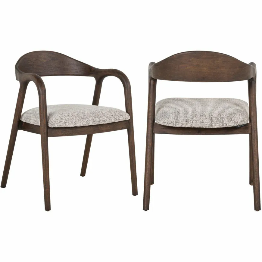 Richmond Interiors Eetkamerstoel Mihara mocca fancy