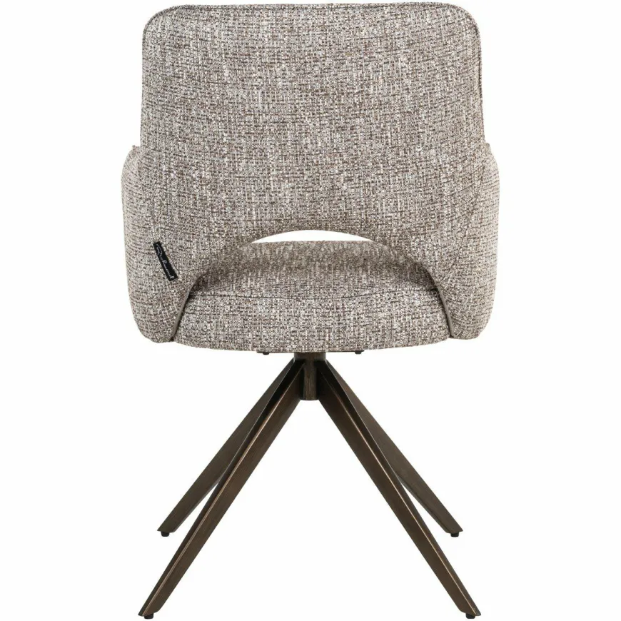 Richmond Interiors Eetkamerstoel Ginerva earth tweed swivel