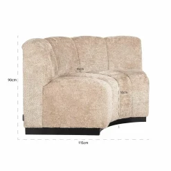 Richmond Interiors Eetkamerbank corner Hillpark 170 cm - Fire Retardant