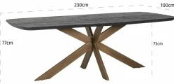 Richmond Interiors Eettafel Hayley 230 (Dark coffee)