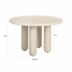 Richmond Interiors Eettafel Calma 120Ø Beige