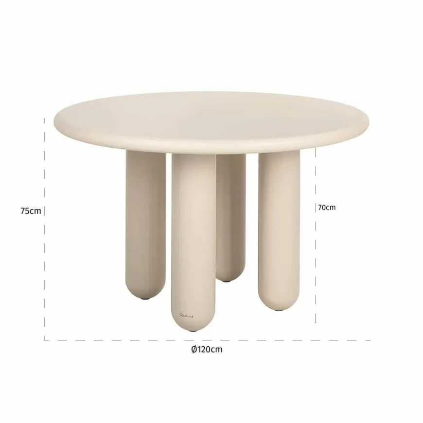 Richmond Interiors Eettafel Calma 120Ø Beige