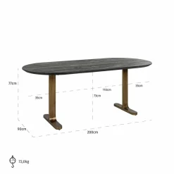 Richmond Interiors Eettafel Revelin 200