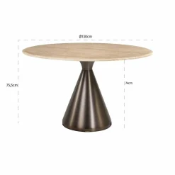 Richmond Interiors Eettafel Montgommery 130Ø Beige