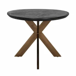 Richmond Interiors Eettafel Blackbone Brass ovaal 230 (Black rustic)